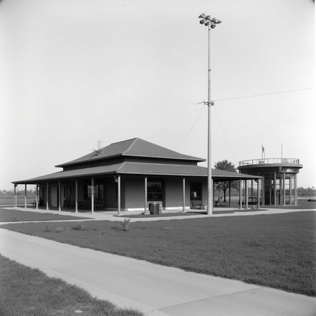 Foto histórica de una estación YPF