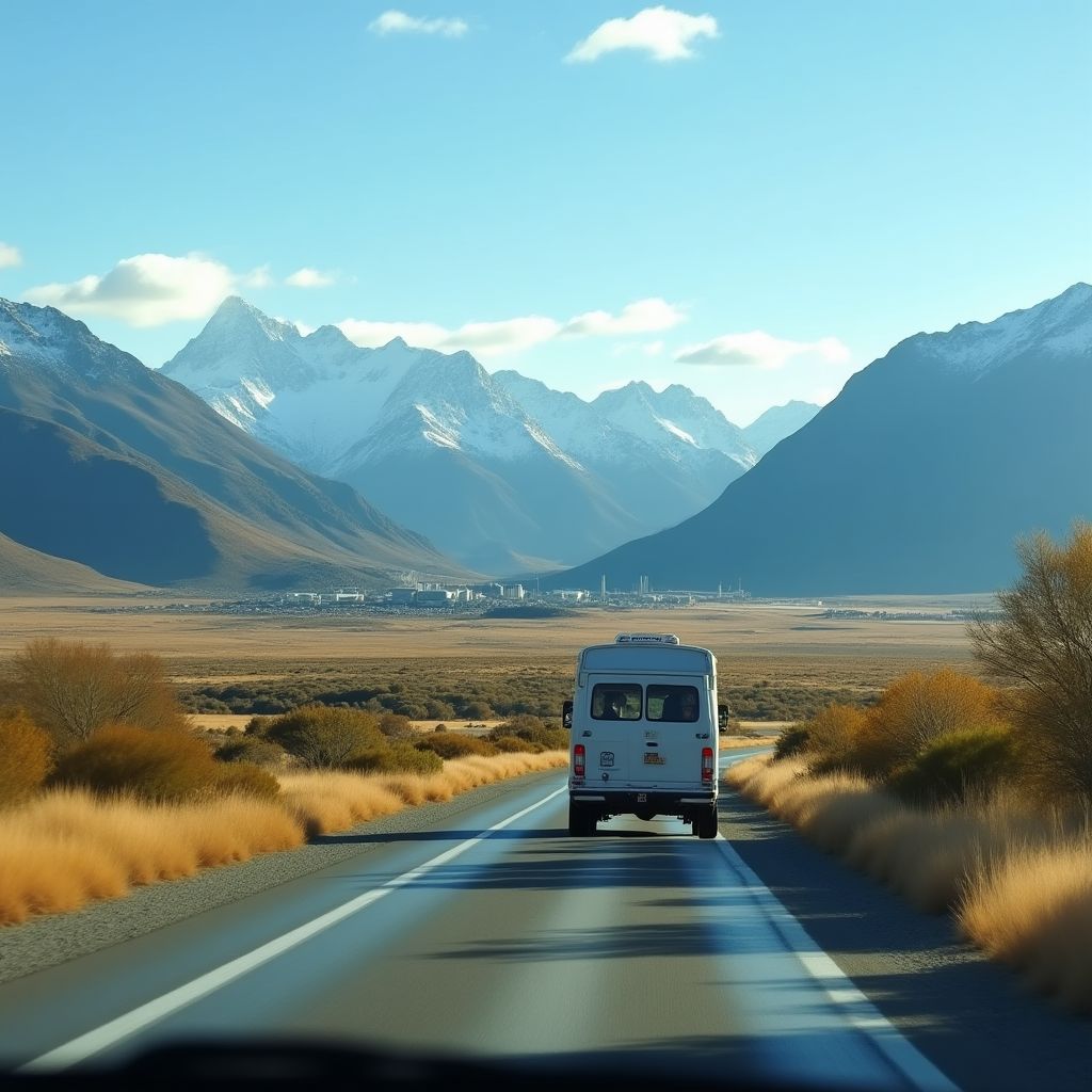 Auto en una ruta escénica de Argentina